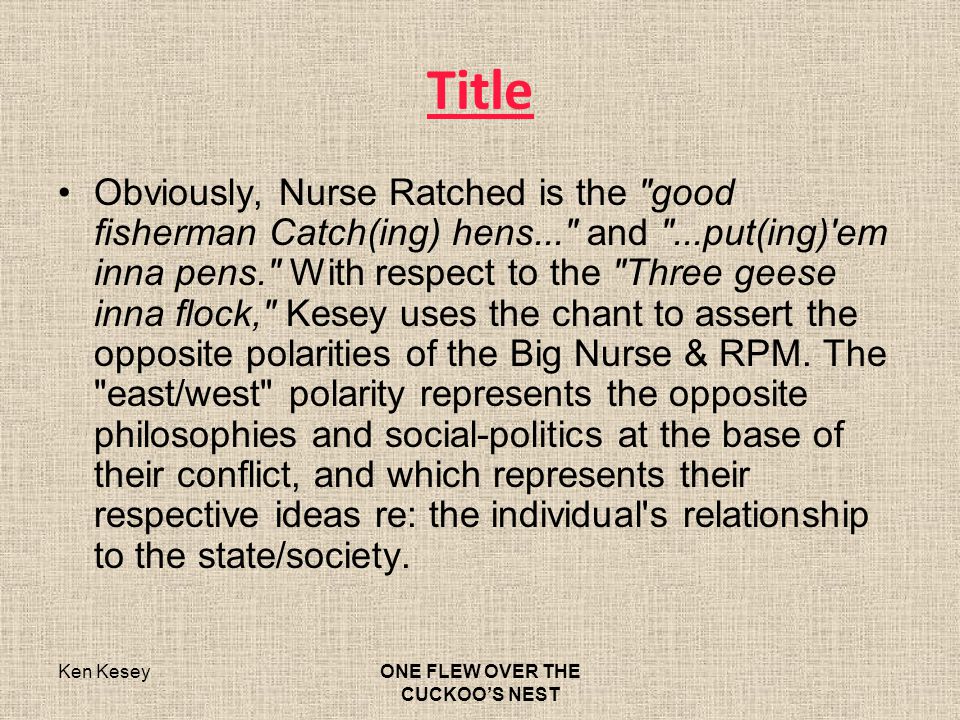“One Flew Over The Cuckoo’s Nest” (Individual VS society) Essay Sample